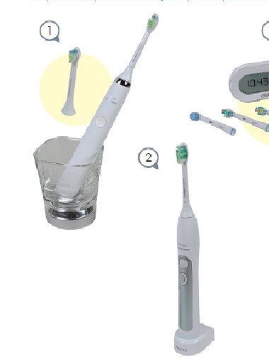左邊為飛利浦Sonicare HX9332/04 DiamondClean，右邊為飛利浦Sonicare HX6921/06 Flexcare。相片來源：消委會《選擇》月刊。