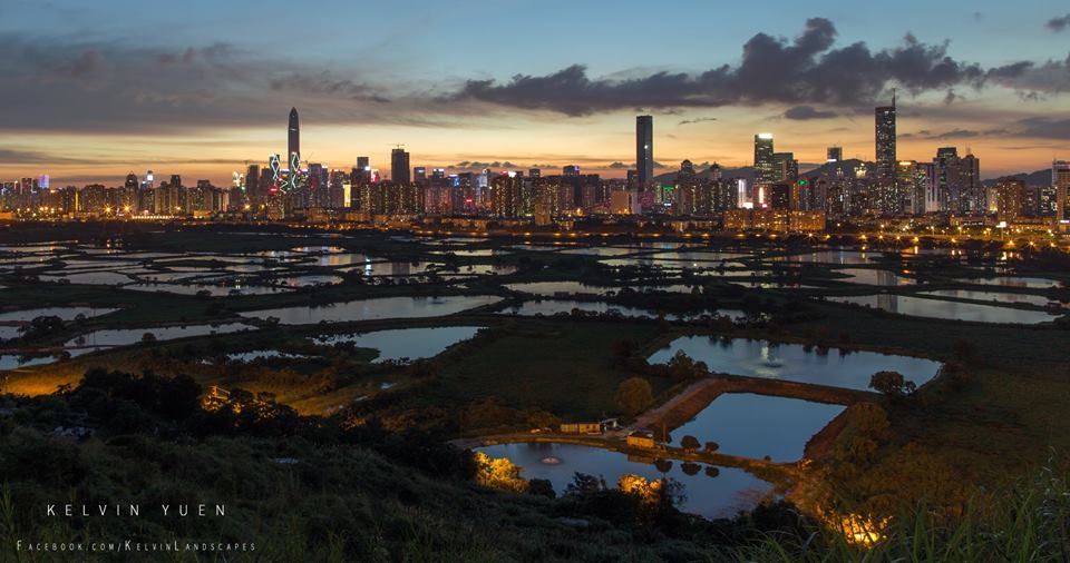 Kelvin 的相片多融合香港的郊野及城市景，圖為新界馬草壟。(相片來源：Kelvin's Landscapes Facebook 專頁)