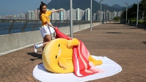 Gudetama（梳乎蛋）粉絲將可以一身梳乎蛋造型參加障礙賽。(大會提供)