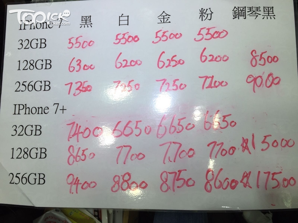 先達廣場下午6時的iPhone 7炒價。（經濟日報記者黃蘊華攝）