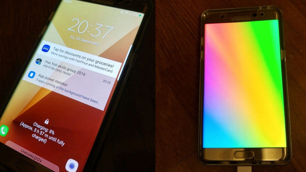 Note 7再爆問題 畫面變彩虹、充滿電要6小時