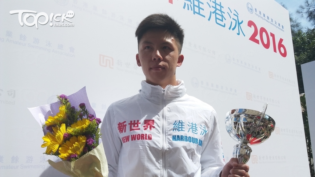 今年第三次參賽、公開組男子冠軍21歲的洗展霆。（龐浩吉）