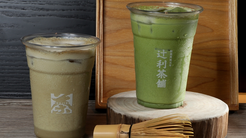凍抹茶、焙茶鮮奶(各$48杯)：前者抹茶味足，而焙茶味再濃郁些更好。(陳偉能攝)