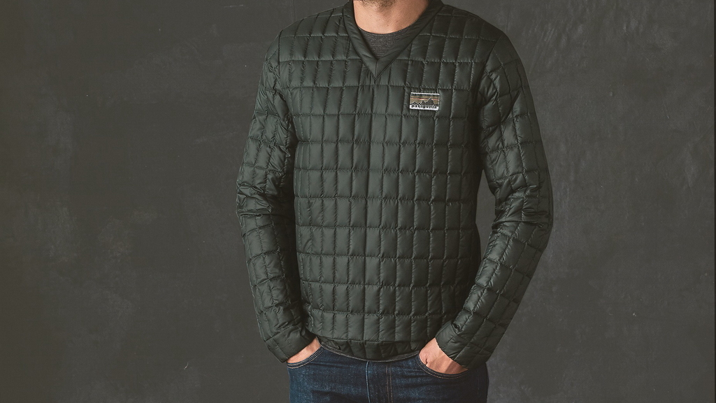 Outdoor 殿堂品牌 patagonia 剛推出的再生羽絨系列，整件衫幾乎 90 % 全用上環保物料。（圖片由 patagonia 提供） 