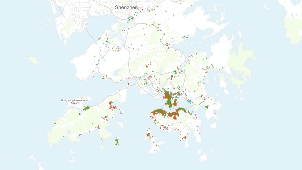 香港Airbnb單位分布
