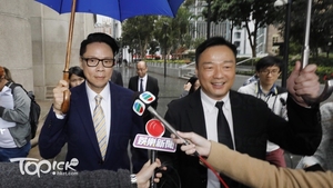 陳志雲與好友王喜今早到終院聽取判決，王喜對判決表示感到非常開心。（林宇翔攝）