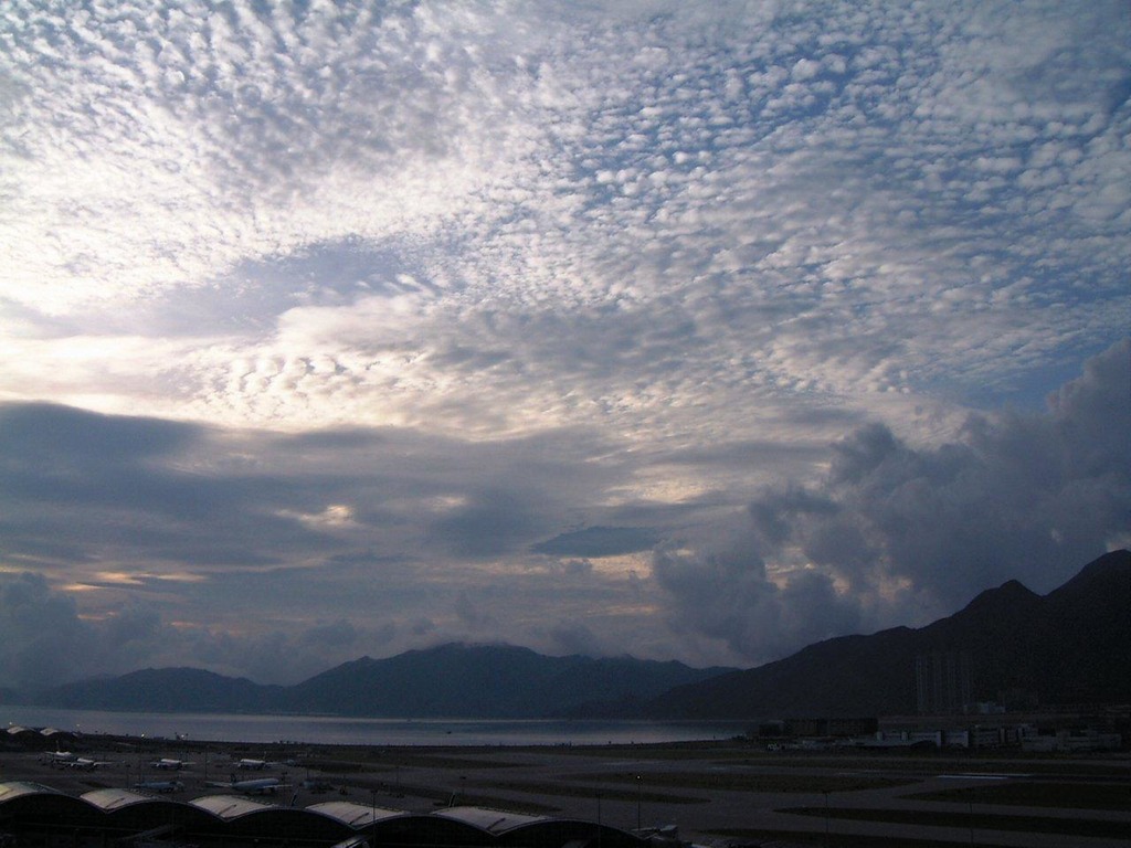 高積雲俗稱「魚鱗雲」，假如高積雲呈塊狀或扁平狀排列，不佔據天空而且見到藍天，天氣大致良好。（受訪者提供圖片）
