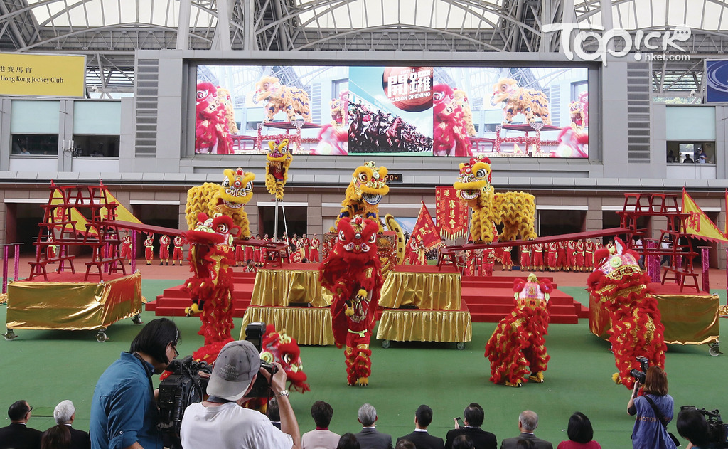 場內有醒獅表演。(陳靜儀攝)