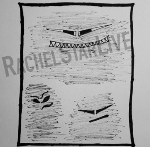 Rachel曾出書講述自己如何對抗精神分裂，圖中是她繪畫經常看見的「怪物」。（受訪者提供圖片）
