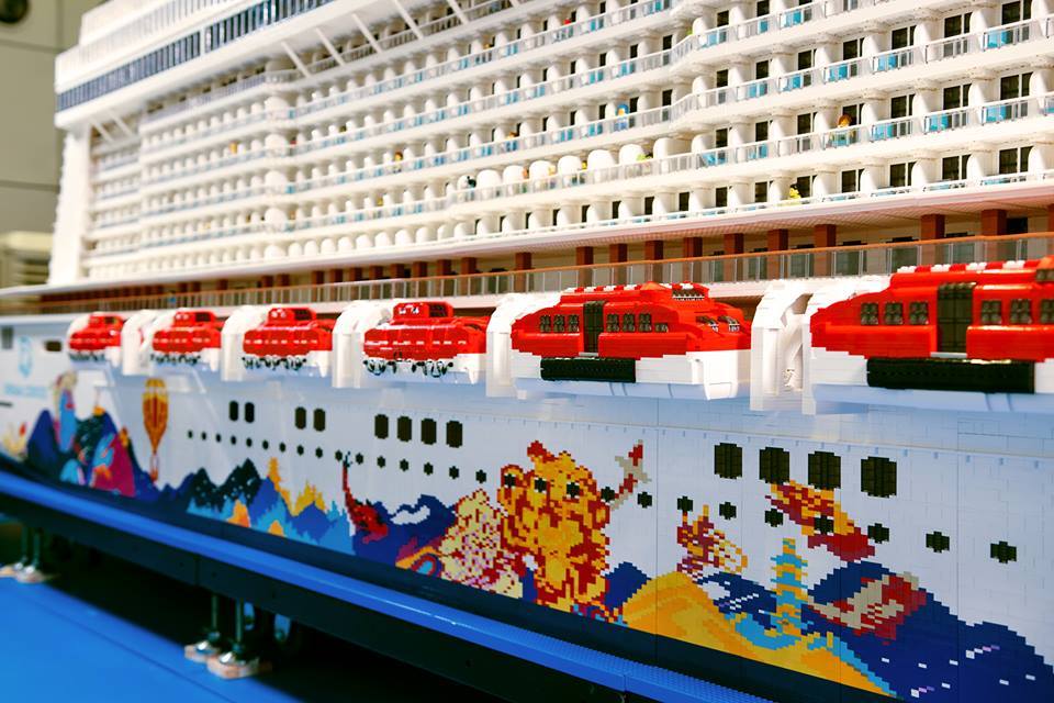  LEGO 郵輪外形逼真。（相片來源：Dream Cruises 星夢郵輪）