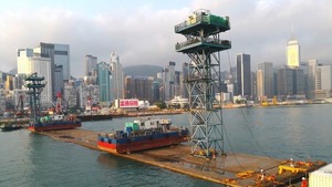 沙中綫最後一節過海隧道預製件成功安裝。（港鐵提供圖片）
