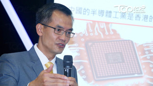 應科院行政總裁周憲本指出，應科院的定位跟大學不同，該院以技術「落地」為主，讓業界可以應用。（陳永康攝）