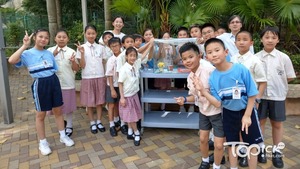 聖公會將軍澳基德小學，以鳳蝶及粉碟為研究對象，定時記錄蝴蝶幼蟲的生長速度及吃食物等。（經濟日報記者攝）