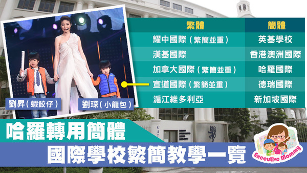 哈羅國際學校轉用簡體，邊間國際學校選用繁簡教學。
