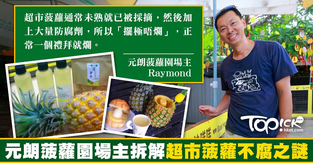 元朗菠蘿園大豐收爆甜即摘即食場主拆解超市菠蘿不腐之謎- 香港經濟日報- TOPick - 新聞- 社會- D180703