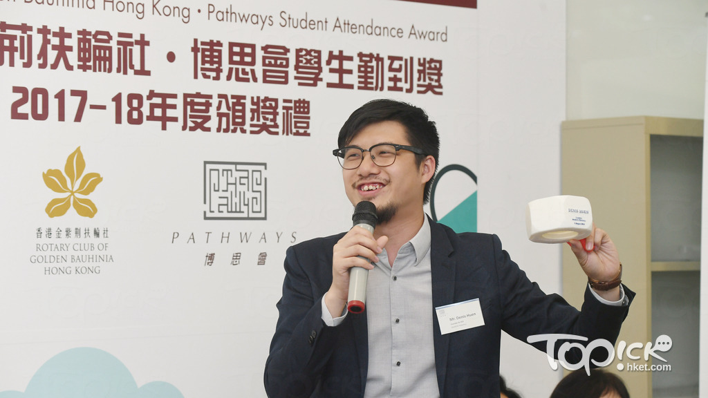 禤彥勳寄語有讀寫障礙的學生，要找到合適自己的「螺絲帽」以發揮最佳的作用。（曾燿輝攝）