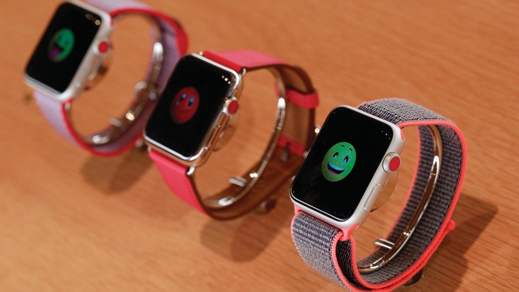 Apple Watch當中的電路版就由半導體Broadcom提供。（法新社圖片）