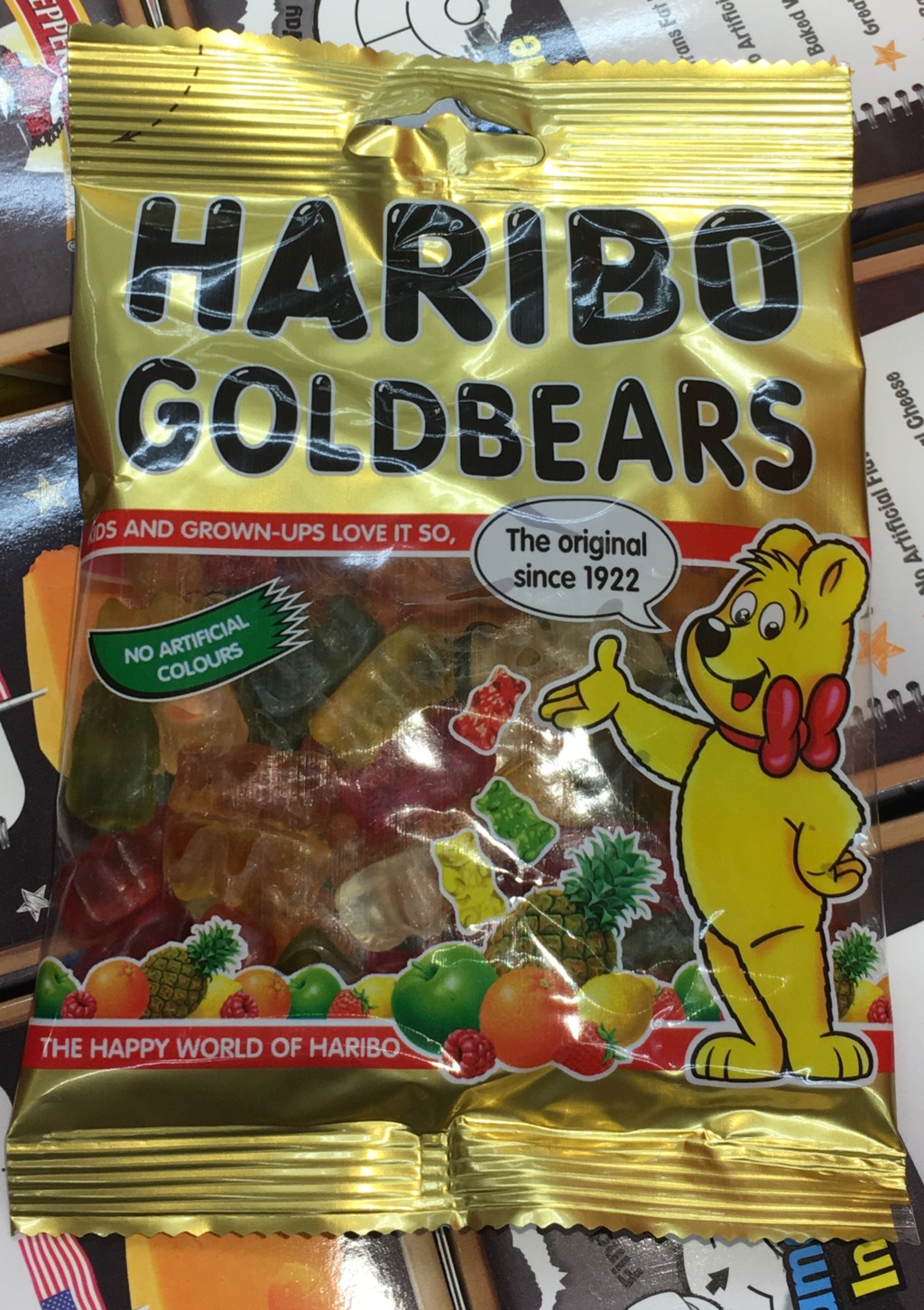 備受糼稚園生和小學生歡迎的Haribo熊仔橡皮糖，未有發現含邪惡色素。(陳子謙攝)