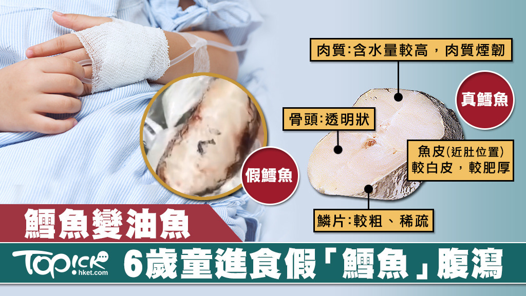 6歲童進食假鱈魚腹瀉。