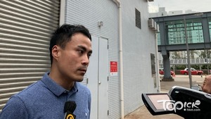 郭偉强對事件感難過，對傷者家屬予以慰問。（林曉晴攝）