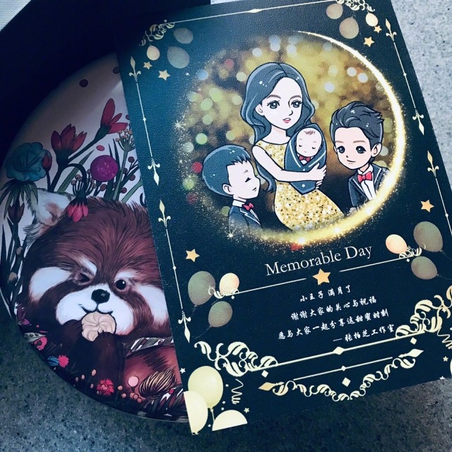 張栢芝向內地傳媒發送禮餅。（取自張栢芝工作室微博）