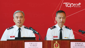 消防處今年增聘逾800人升3成，消防處處長李建日(左)希望「任何仁」提升市民救人自救意識。(陳偉英攝)