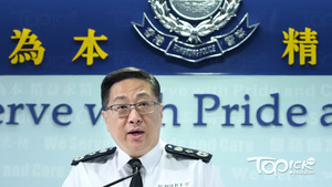 警務處處長盧偉聰兩度被追問會否向公眾作出道歉，他並無正面回應。（林宇翔攝）