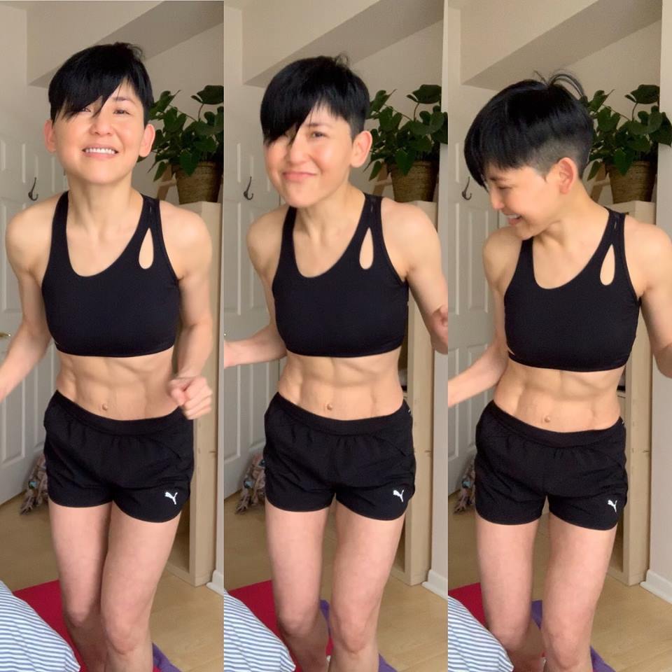 劉美君今早在網上晒運動成果。（取自劉美君facebook）