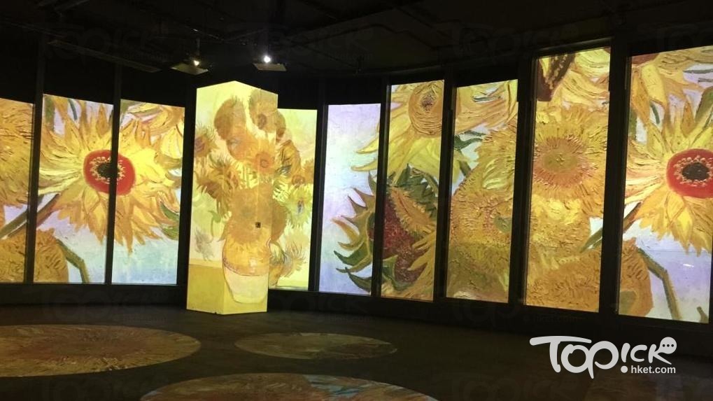 梵高展覽展出3000幅作品投影，不少打卡位。