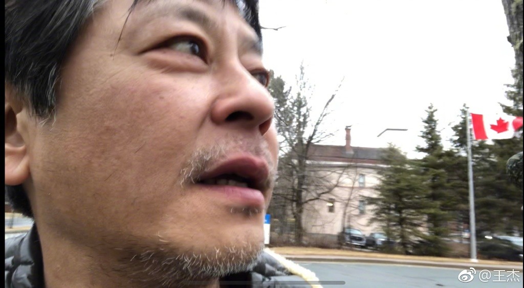 王傑的「近照」非常迷濛，可近距離見到「歲月的痕跡」。（微博圖片）