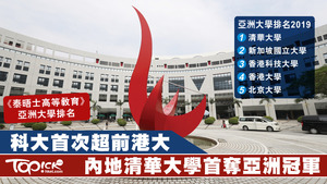 科大在《泰晤士高等教育》亞洲大學排名2019中，較去年升2位至第3位。　（資料圖片）