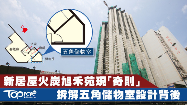 居屋火炭旭禾苑出現「奇則」，部分單位有「五角形儲物室」，設計背後原來有其原因。