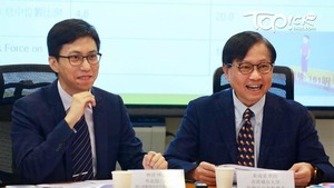 城大研港青年開心指數，城大社會及行為科學系教授黃成榮(右)指，若「反修例」行動持續，暴力將繼續升級，最終或會令事件發展至革命層次。(陳偉英攝)