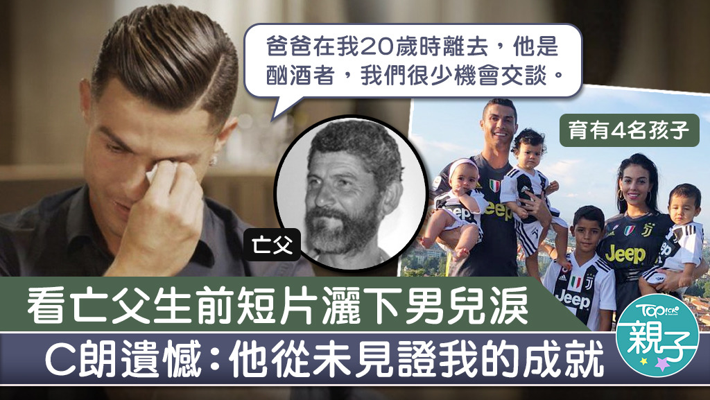 C朗拿度上電視台接受訪問時談及亡父，忍不住感觸落淚。