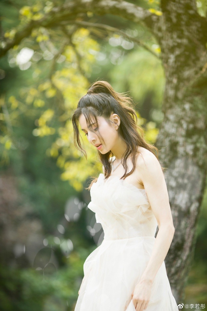 李若彤的逆齡美顏，仙氣逼人。（取自李若彤微博）