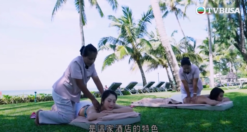 何泳芍和謝芷倫一起享受天體spa。（《3日2夜》截圖）