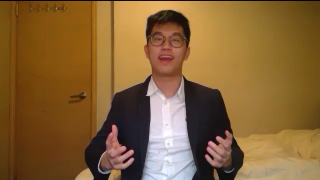 他建議同學應自行用視訊軟件模擬回答問題，自己反覆觀看自己回答問題的節奏是否合宜。(受訪者提供)