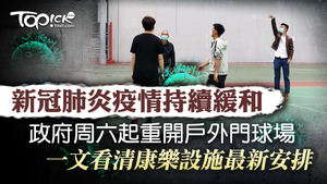 康文署星期六起重新開放更多康樂場地。