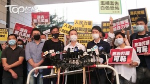 朱凱廸、陳志全及許智峯今於西九龍裁判法院提堂。（王仁昌攝）