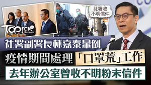 年約50歲社會福利署副署長林嘉泰今早在灣仔胡忠大廈的社署辦事處昏迷。