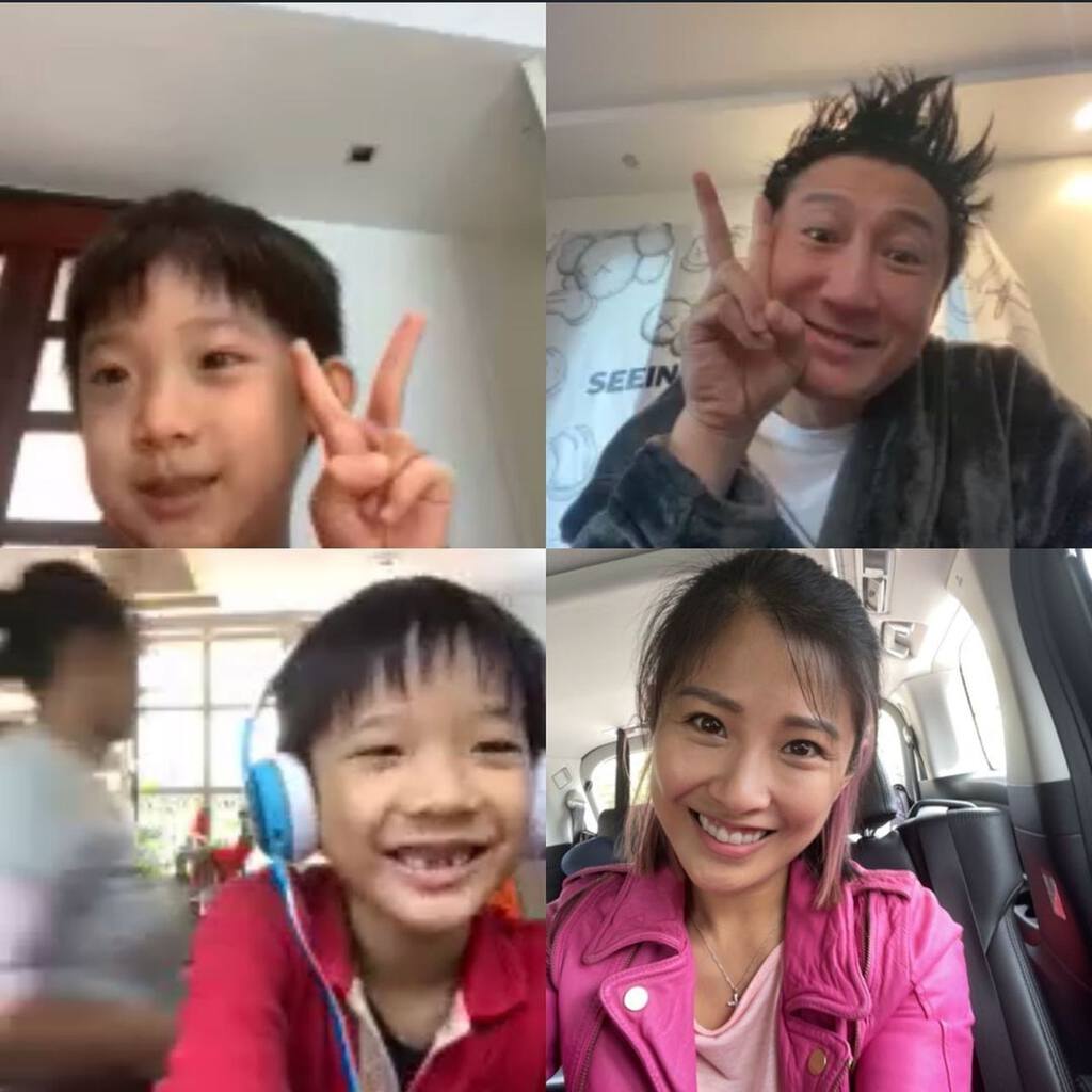 天明與家人分隔8個月期間，靠視像通話聯繫。（影片截圖）