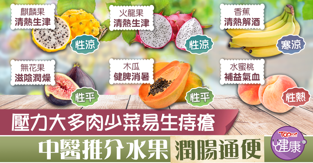 【通便水果】壓力大多肉少菜易生痔瘡 中醫推介火龍果木瓜6款水果潤腸通便