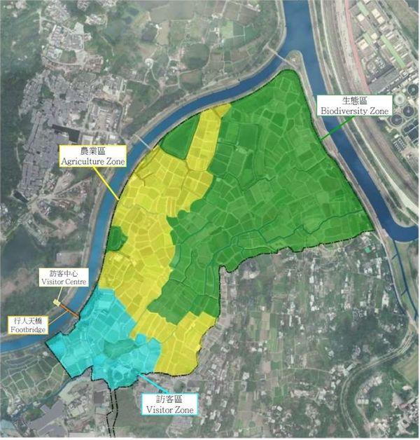 塱原自然生態公園將分為三個區域,包括「生態區」、「農業區」及「訪客區」。(網誌圖片)
