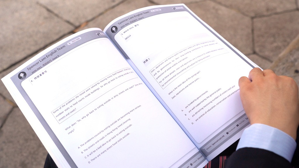 Spencer指「skill book」和「error book」能夠幫助自己消化知識和分析試題。（李家健攝）