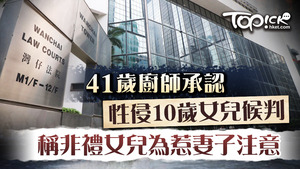 一名廚師今於區域法院承認性侵10歲女兒候判，稱非禮女兒為惹妻子注意。