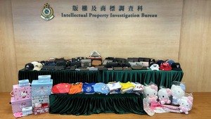 海關檢獲約3,700件懷疑冒牌物品。（政府新聞處）
