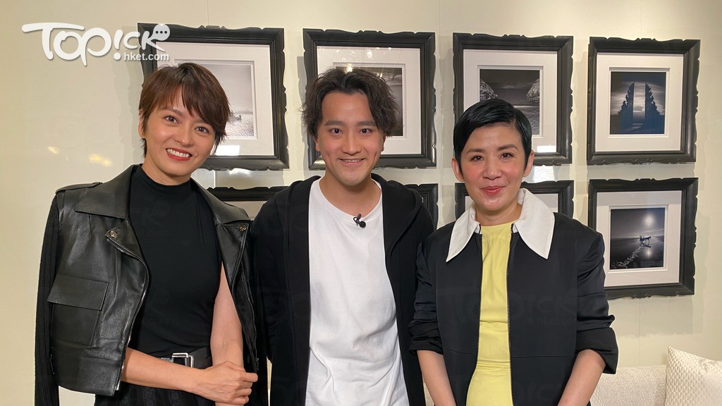 吳君如與梁詠琪接受許文軒訪問。