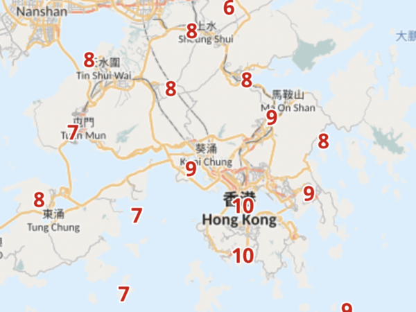 明日早上8時氣溫。(天文台截圖)