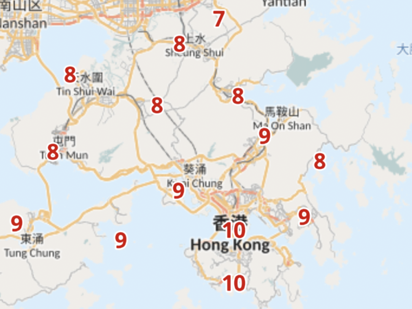 周二早上8時氣溫。(天文台截圖)