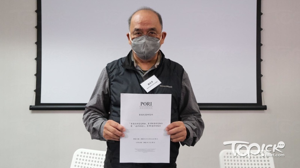香港民意研究所副行政總裁鍾劍華。(譚以諾攝)